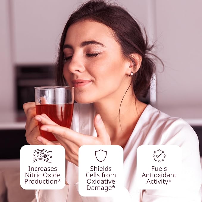 VINIA Cranberry Hibiscus Herbal Tea Bags Made with Organic Herbal Tea Infused with Piceid Resveratrol for Heart Health Nitric Oxide Physical Energy Alertness Blood Flow Keto Kosher NON-GMO. 3