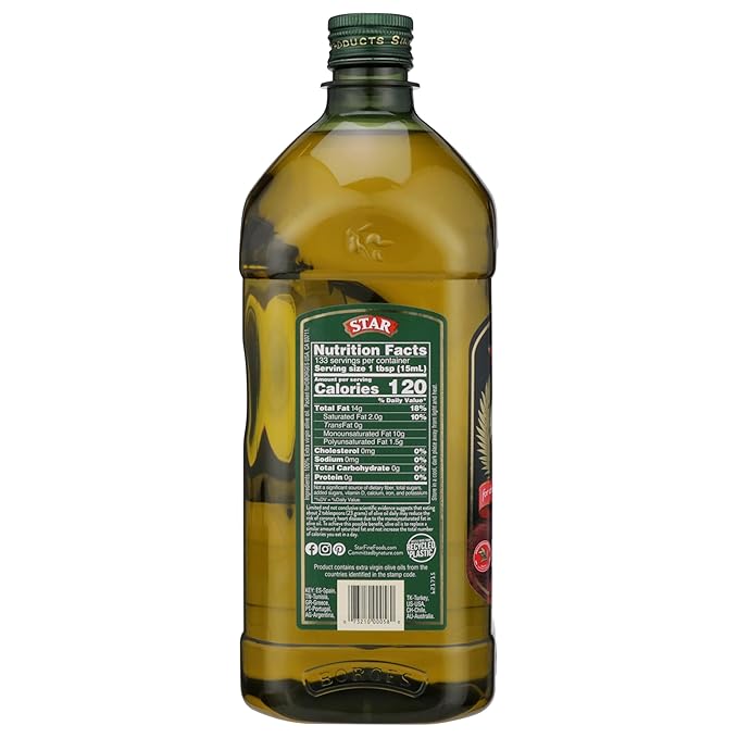 Star | Extra Virgin Olive Oil | 68 fl oz | 100% Natural | Perfect for Cooking and Frying for the Whole Family