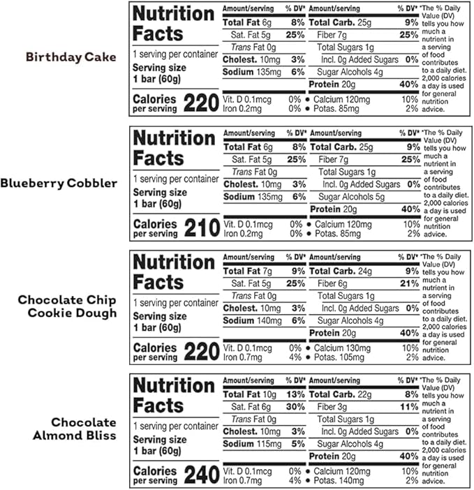 ONE Protein Bars Sampler Variety Pack Gluten Free with 20g Protein and 1g Sugar Pantry Staples 2.12 oz (8 Count)