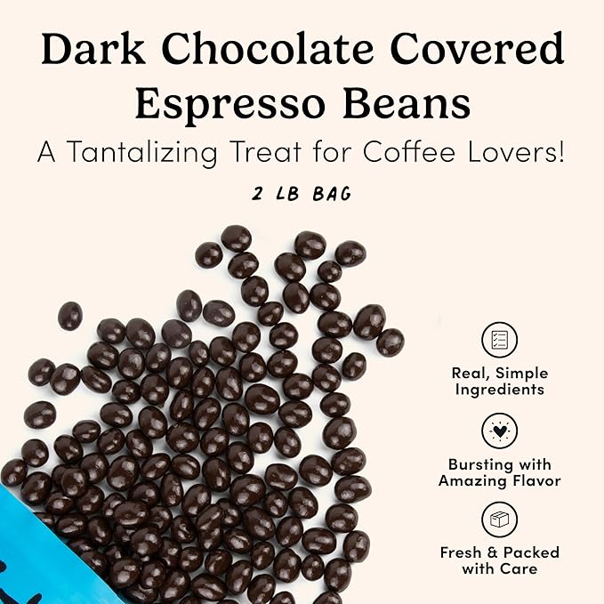 Nuts.com – Dark Chocolate Covered Espresso Bean – 2 Pound Bag Great Snack for Adults Good Source of Antioxidants &amp Caffeine – For Office Holiday Gatherings &amp Home Snacking
