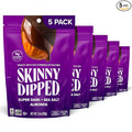 SkinnyDipped Super Dark Chocolate + Sea Salt Almonds Vegan Healthy Snack Plant Protein Gluten Free 3.5 oz Resealable Bags Pack of 5