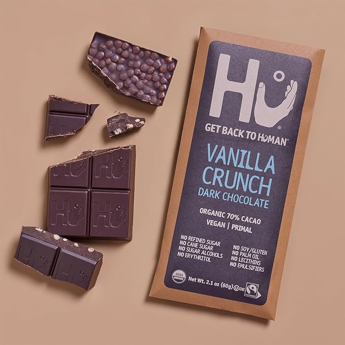 HU Dark Chocolate Bars Variety Pack 6 Count – Simple Cashew Buter Raspberry Hazelnut Btr Almond Butter &amp Puffed Quinoa Vanilla Crunch &amp Crunchy Mint – Premium Dark Chocolate Bars