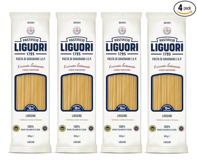 Liguori Linguine - (4 PACK) 100% durum wheat IGP Grain from Gragnano Naples NON GMO