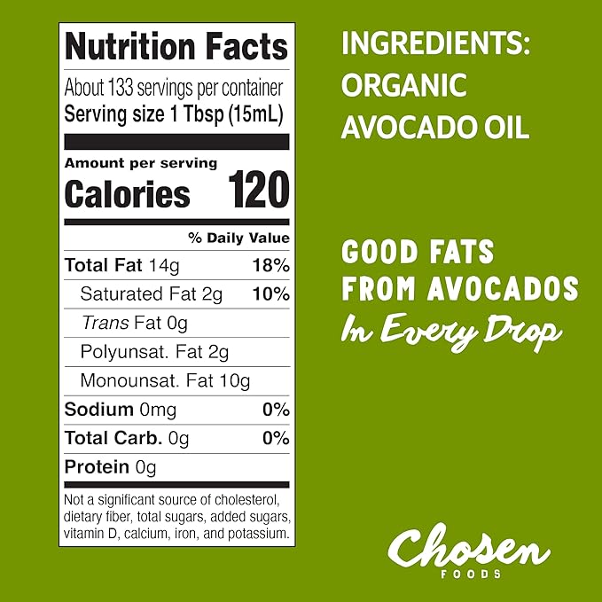 Chosen Foods 100% Pure Organic Avocado Oil 2lt + Recipe eBook Bundle