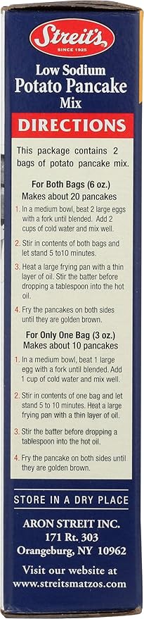Streit's No-Salt Potato Pancake 6.0-Ounce Units (Pack of 12)