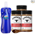 Kinder’s Premium Blend Seasoning – Three (3) 8.9 oz Bottles – All-Purpose Rub for Grilling Cooking &amp Roasting – No MSG Gluten-Free Non-GMO – Includes Collapsible Bottle &amp Wooden Spoon (Tota