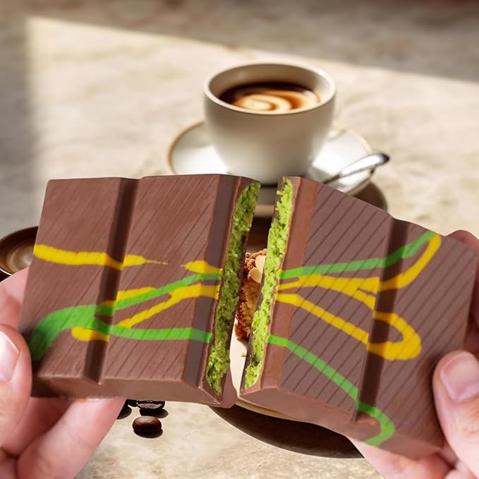 Beyoglu Dubai Chocolate Bar Premium Pistachio Kataifi Milk Chocolate with Crispy Layers. Ships in Cold Thermal Bubble Mailer with Dry Ice Pack. (200 Grams)