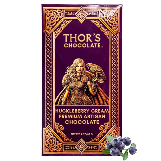 Thor’s Chocolate Variety Pack of 6 Milk Dark Dark Almonds Raspberry Pineapple and Huckleberry Bean to Bar Small Batch Smooth &amp Creamy Luxury Gourmet Chocolate Made in USA (6 x 3oz Bars)