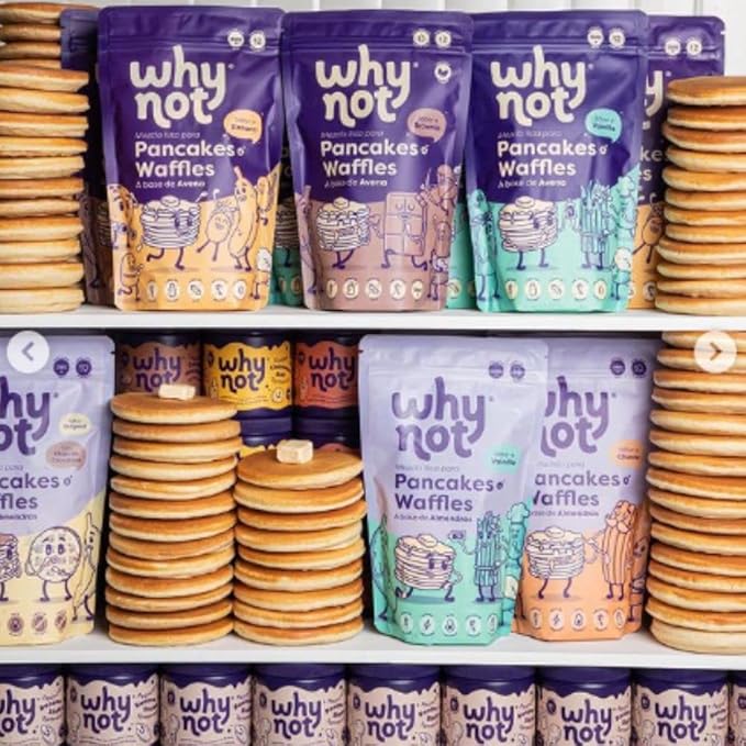 Almond based waffles Why Not Pancakes mix (2 pack) with Vanilla flavor waffle Gluten Free &amp no added sugar Works with Waffle Maker - Fast and Fresh Breakfast Foods