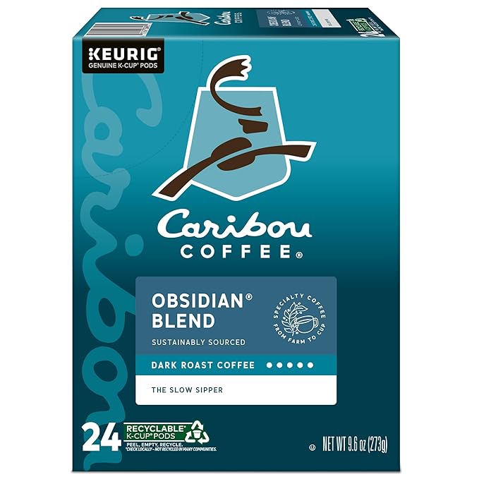 Caribou Coffee Obsidian Keurig Single-Serve K-Cup Pod Medium Roast Coffee 96 Count