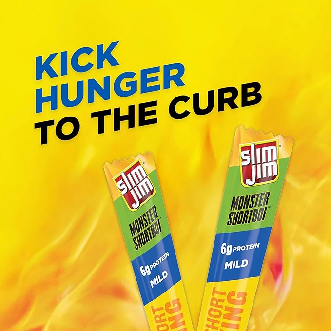 Slim Jim Shortboi Smoked Meat Sticks Mild Flavor 6g Protein Per Stick Easter Basket Stuffer for Men 0.97 oz. (36-Count)