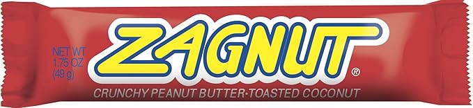 Zagnut Candy Bar Crunchy Peanut Butter-Toasted Coconut 1.75-Ounce (Pack of 24)