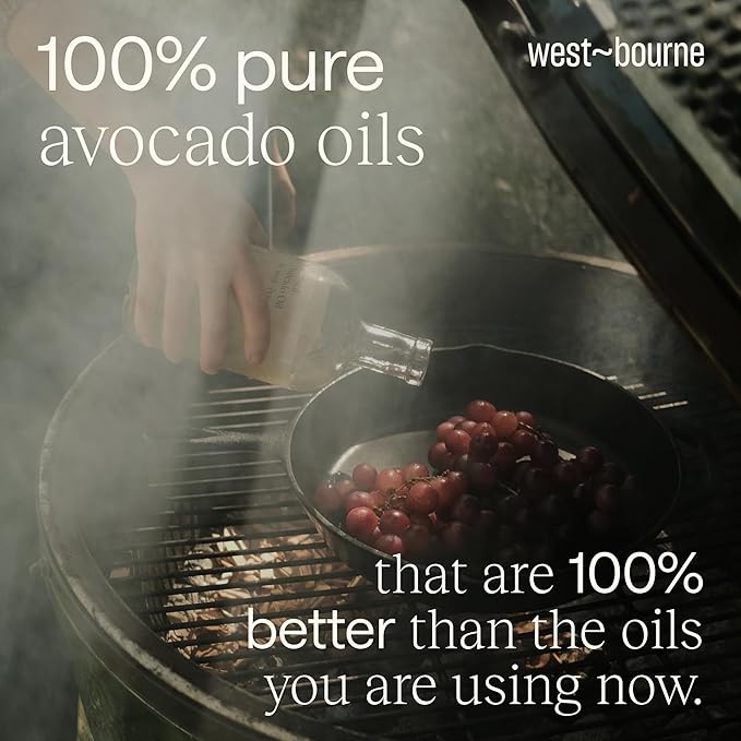 west~bourne Pure Avocado Oil in Glass Bottles (2 Pack 12.7 Fl oz ) – 100% Organic High Smoke Point Cooking Oil Multipurpose USDA Certified &amp Non-GMO – Vegan Gluten-Free Kosher &amp Paleo Fr