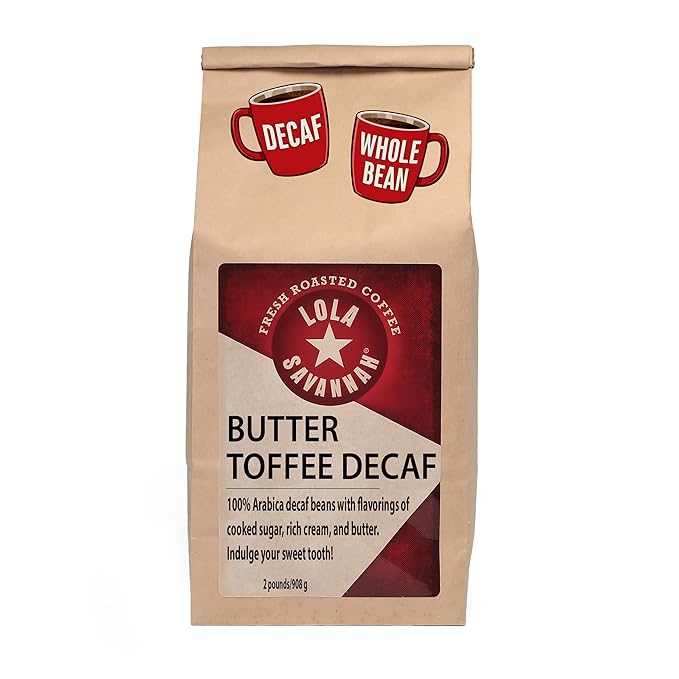 Lola Savannah Butter Toffee Whole Bean Decaf Coffee 2lb