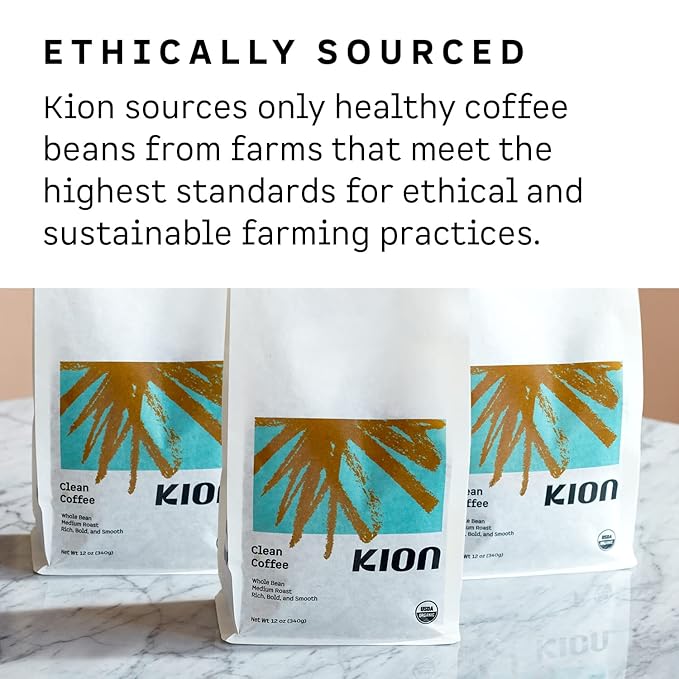 Kion Organic Ground Coffee Tested for Toxins Ethically Sourced Rich Bold and Smooth Medium Roast 12 Oz (3 Pack)