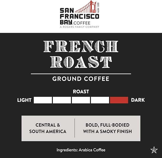 San Francisco Bay Coffee - Dark Roast - French Roast (28 oz bag) - Ground Coffee