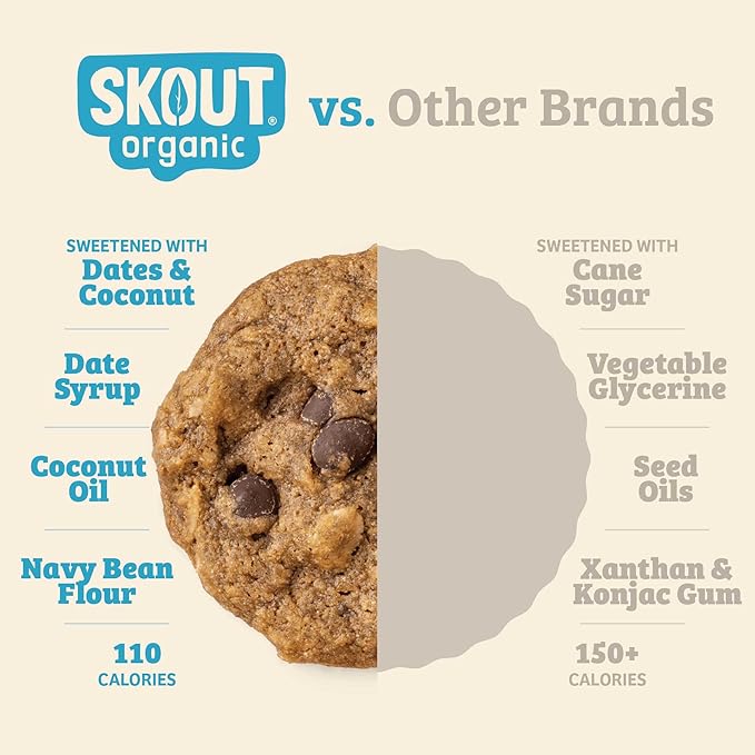 Skout Organic Oatmeal Chocolate Soft Baked Cookies (3 Pack) | Soft Baked Cookies | Plant-Based | Vegan | Gluten Dairy &amp Soy Free
