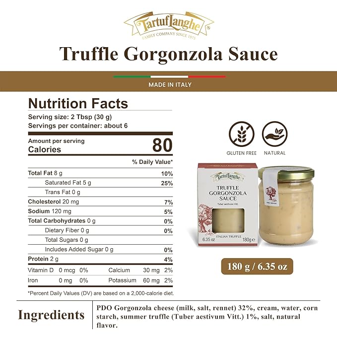 TartufLanghe - Italian Truffle Gorgonzola Sauce - 180g