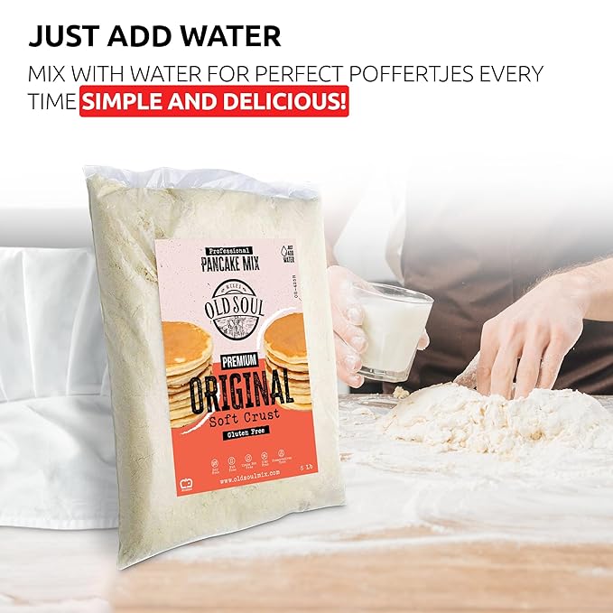 OldSoul Professional Poffertjes Mix | Mini Dutch Pancakes Dough Mix | Original Flavour (10 Lbs Gluten Free)