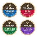 VitaCup Coffee Pods 40ct 4 Unique Wellness Blends with MCT Oil Garcinia Cambogia Lion’s Mane Chaga &amp Low-Acid Organic Dark Roast – Full-Bodied Arabica Coffee Pods for Energy Focus Immunity &