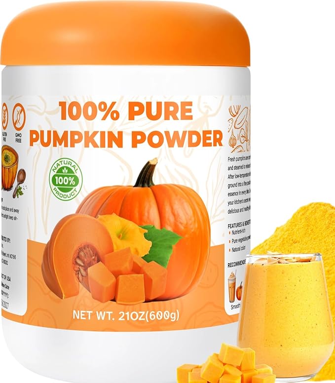 21OZ Natural Canned Pumpkin Powder - 100% Pure Vegetable Powder No Added Sugar &amp High in Fibre Pumpkin for Juice Smoothie Baking Pie Soup