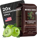 Amla Green Organic Ground Superfood Coffee Medium Roast Gourmet Coffee with Antioxidant Rich Indian Gooseberry 100% Arabica Special with Amla Benefits 16 Oz