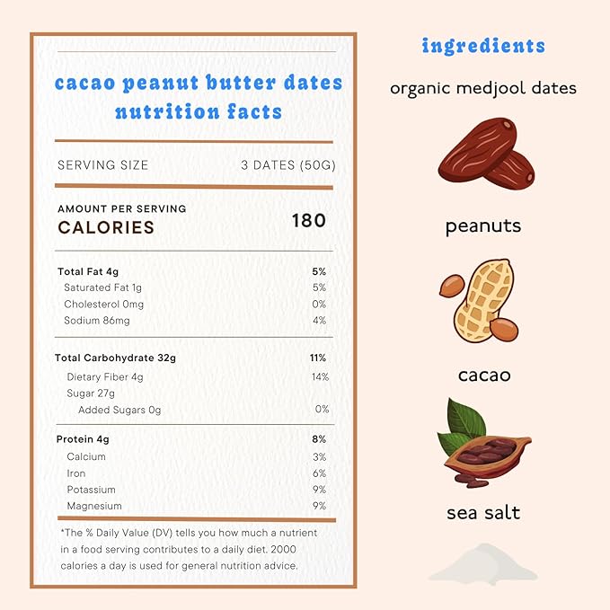 Realsy Pitted &amp Stuffed Medjool Dates Organic Dates with No Sugar Added Gluten-Free Vegan Good Source of Fiber Low Glycemic Index All Natural Healthy Snack (Chocolate Peanut Butter 5 pack)