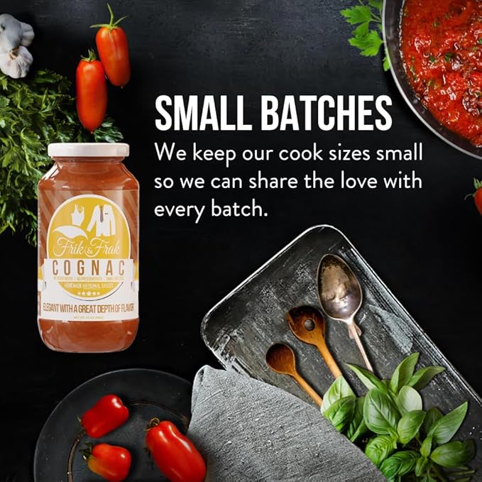 Cognac Pasta Sauce by Frik &amp Frak No Sugar Added No Preservatives Gluten Free 36 Month Shelf Life Artisan Small Batch Crafted Pasta Sauces 24 Oz Jar