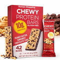 Peanut Butter &amp Chocolate Chip Protein Bars – 10g Protein per Bar Gluten Free Kosher – Soft Texture Snack Bars – 42 Count (1.41 oz Each) – Distributed by Roman Shopping – Kirkland