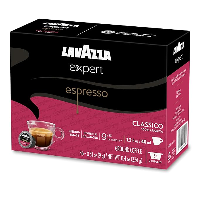 Lavazza Expert Espresso Classico Capsules Medium Roast 100% Arabica Compatible with Own Classy Machines (36 Capsules)
