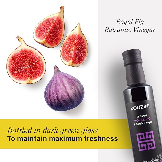 Kouzini Ultra Premium Royal Fig Balsamic Vinegar Aged Balsamic Vinegars from Modena Italy Premium Smooth &amp Full-Bodied Flavor 250ml Bottle