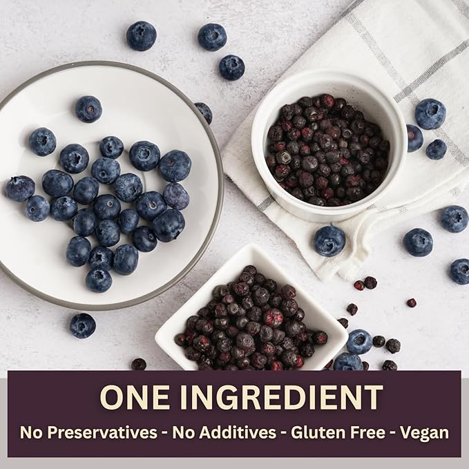 Wise Harvest Freeze-Dried Blueberries – Five 1oz Packs | Single Ingredient Snack | Real Fruit No Sugar Added Just Crunch | Healthy Vegan Gluten-Free Snack for Kids &amp Adults