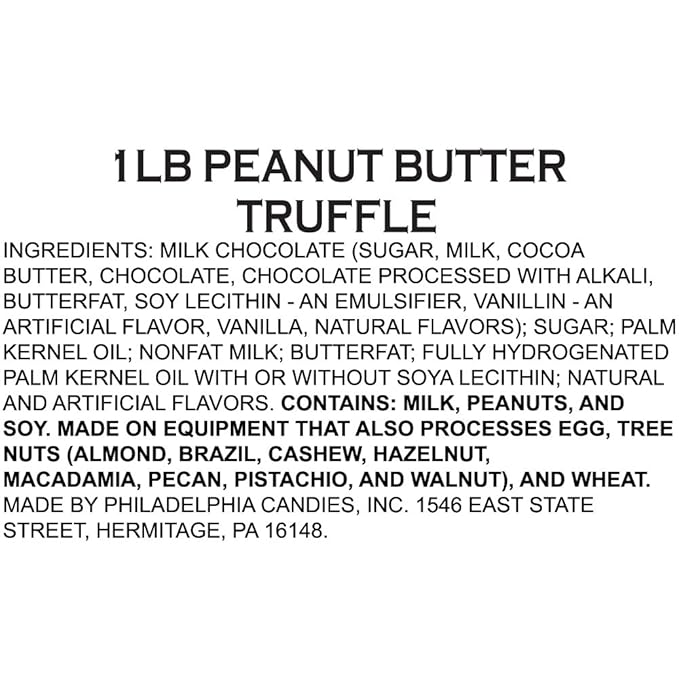 Philadelphia Candies Milk Chocolate Peanut Butter Truffles Net Wt 1 lb