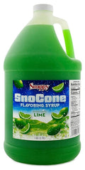 Snappy Lime Sno Cone Syrup 1 Gallon (128 ounces) Size Ready to Use For Snow Cone Machines Flavored Syrup for Shaved Ice 14 Snow Cone Flavor Options