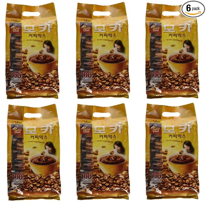 Rosebud Mocha Coffee Mix (12g x 100 sticks) - Pack of 6