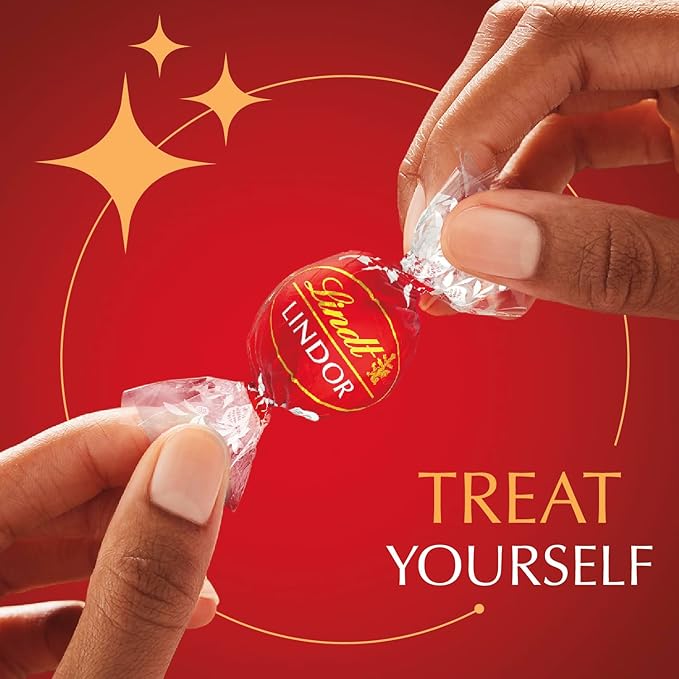Lindt LINDOR Milk Chocolate Candy Truffles Bulk Box Smooth Center 25.4 oz 60 Count Chocolate Candy Bulk