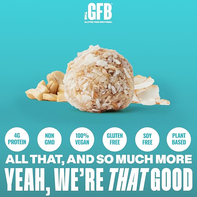 The GFB Variety Pack Protein Bites - Gluten Free Plant Based Non GMO Sustainably Made – Ridiculously Tasty Healthy Vegan Protein Energy Balls 4 oz (4 Count)