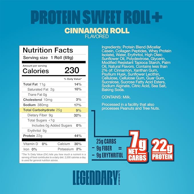 Legendary Foods Cinnamon Roll 20g – Gluten-Free 1 roll