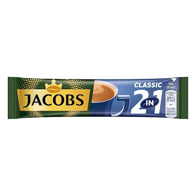 Jacobs 2 in 1- Instant Coffee with Cream (10 x 16 g)-Pack of 2