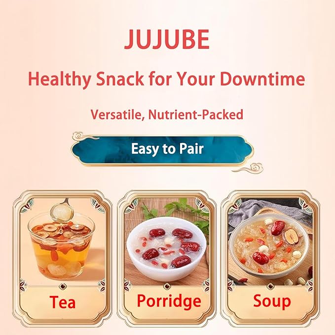 DGYLHBJ Jujube Dates 2.2LB/1000g Chinese Red Date Selected Dried Jujubes for Tea Baking Cooking Chewy Snacks Without Additives 红枣 (Small Date-2.2LB)