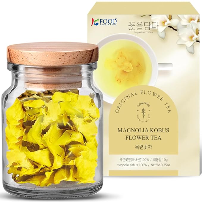 Korean Food KKOKDAM Original Magnolia Flower Tea Decaf Floral Blend Fully Natural Flowers No Caffeine Sugar Free Zero Calories Made in Korea10g
