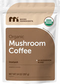 Organic Instant Mushroom Coffee 14 oz | Medium Roast Arabica | 10-Mushroom Blend with Lion’s Mane Reishi Chaga &amp More | Certified Organic | Gluten Dairy Soy &amp Tree Nut Free