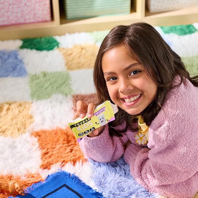 TRUBAR Kids Protein Bars Iced Oatmeal Blast Plant Based Protein Gluten Free School-Friendly Snacks for Lunchboxes Tree Nut and Peanut Free Low Sugar Healthy On the Go Snack Bars 12 Count