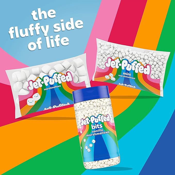 Kraft Jet-Puffed Mallow Bits Vanilla Flavor Marshmallows 3 Ounce (Pack of 6) with Portion Scoop