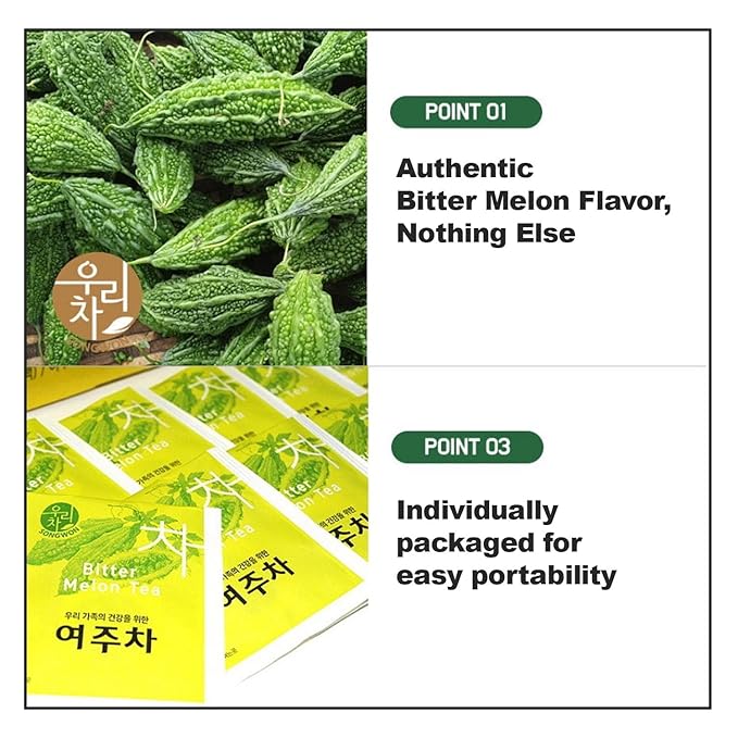 SONGWON Bitter Melon Tea - Distinct and Smooth Flavor Enjoy Hot or Cold_100 Tea Bags 0.8g Each (2.82 oz)
