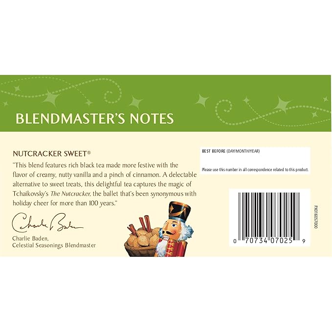Celestial Seasonings Black Tea Nutcracker Sweet 18 Count (Pack of 6)
