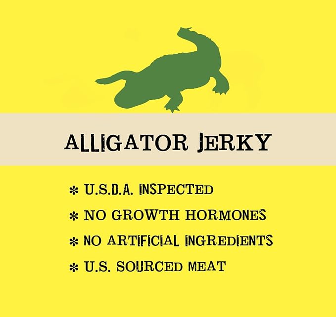 Jerky.com Exotic Original Alligator Jerky - Wild Game Meat Snacks Exotic Snacks High-Protein All-Natural No Added Preservatives - Healthy Snacks for Adults - 1.75 oz. (Pack of 3)