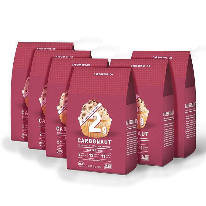 Carbonaut Low Carb Baking Mix | Keto-Certified &amp Non-GMO Low Carb Flour | Perfect for Making Muffins Cakes Biscuits &amp More | Only 2g of Carbs Per Serving 10 oz. (Pack of 6)