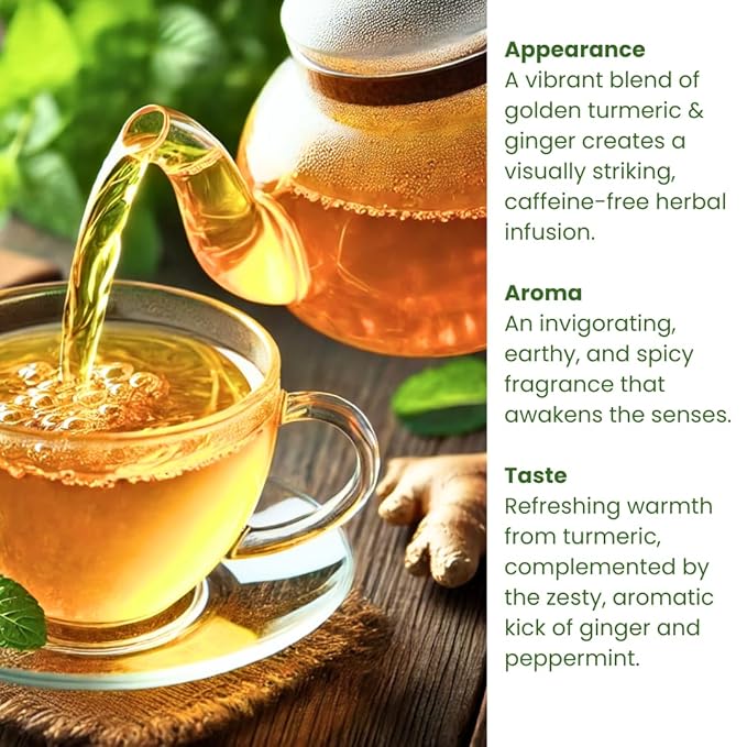 Rachel's Tea: Turmeric Wild Yam Ginger Marshmallow Chamomile Peppermint Fennel Slippery Elm: 30 bags 60 cups