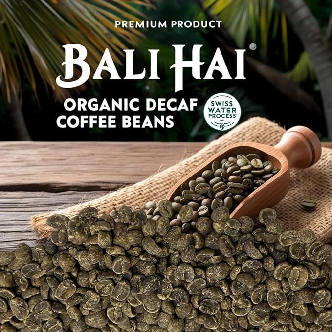 Current Crop Roasting Shop Bali Hai Organic Decaf Coffee Beans – Unroasted Green Coffee – Swiss Water Process – Indonesia Blend – Smooth &amp Balanced with Cocoa &amp Marshmallow Notes - 10 Pound Ba